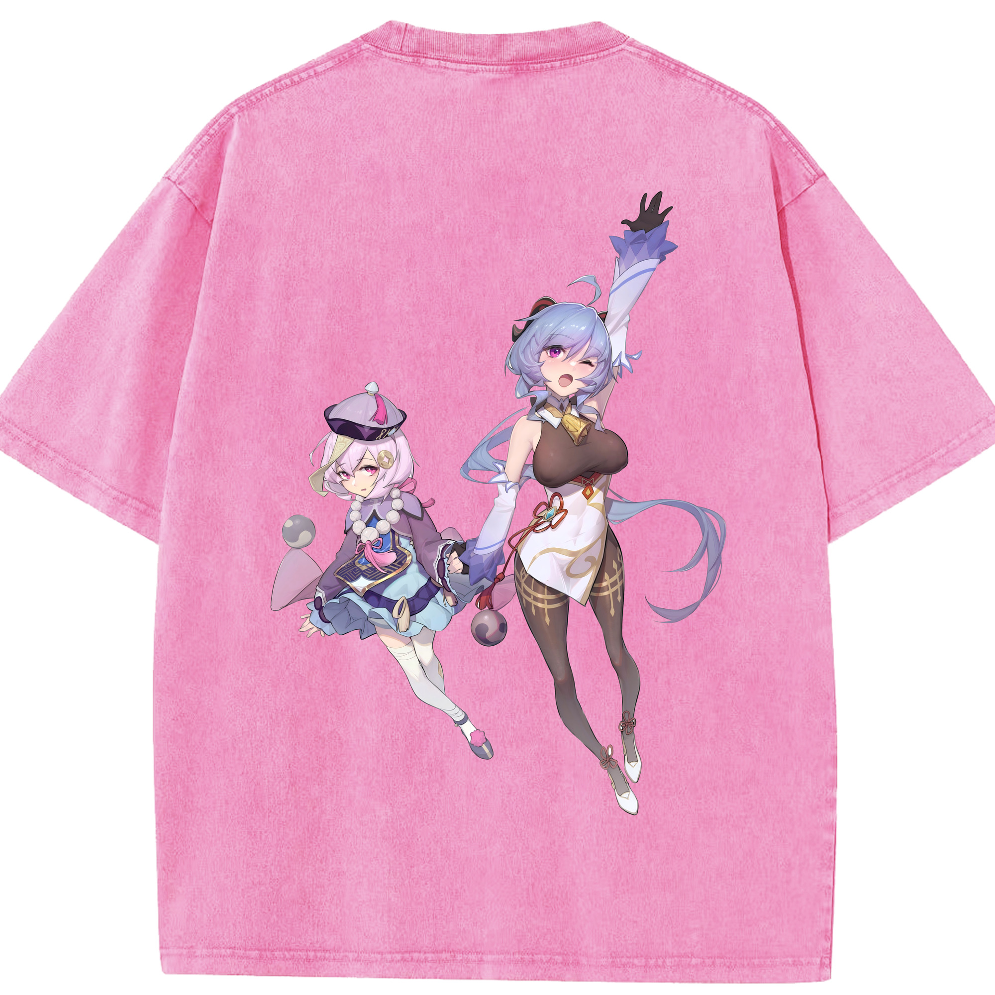 げんし神 七七 なな  genshin Nana 綿100% ヴィンテージ風 半袖Tシャツ（背面プリント）